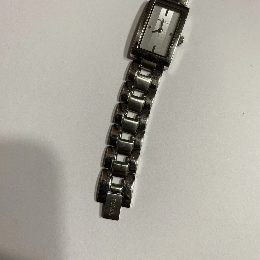 Fossil F2 ES-1107‎ All Stainless Steel Quartz Women's Watch Sz. 6